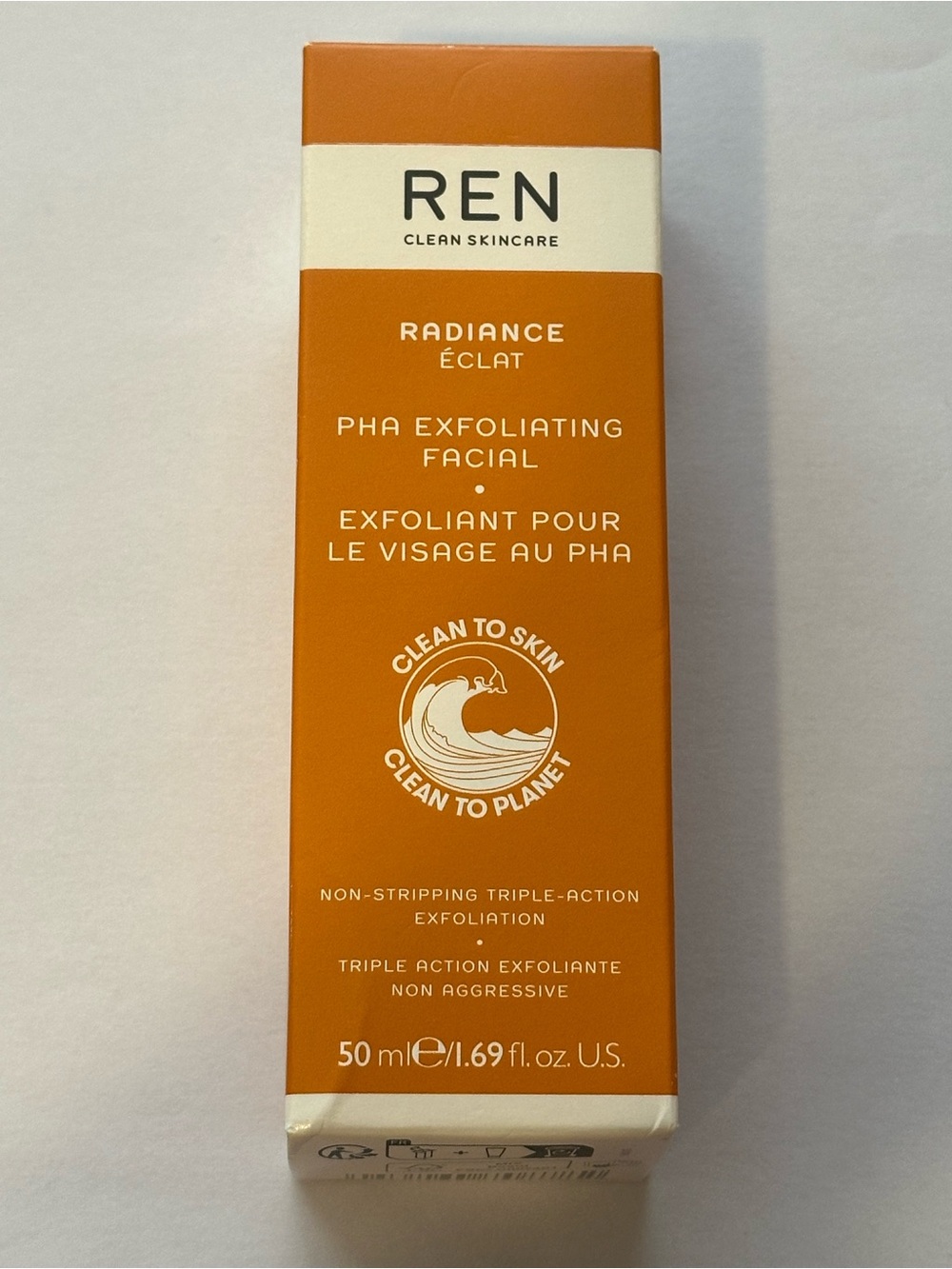REN Radiance PHA Exfoliating Facial Cleanser — Orange
